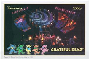 Souvenir Sheet, Grateful Dead, Tanzania,  , Entertainers, Musicians, Singers