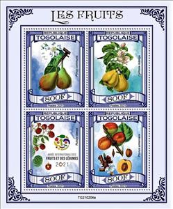 Mini Sheet, The International Year of Fruits and Vegetables - 2021, Togo,  , Fruits, Plants (Flora)