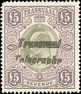 Stamp, King Edward VII, Transvaal,  , Crowns and Coronets, Famous People, Heads of State, Kings, Men, Royalty, Telegraphy