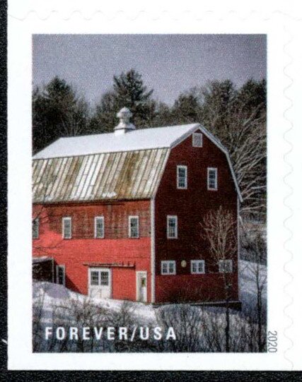 Barn Covered in Snow