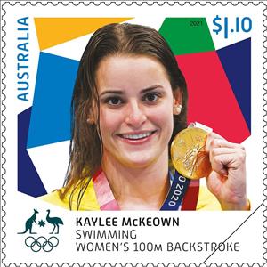 Stamp, Kaylee McKeown - Swimming Women's 100m Backstroke, Australia,  , Olympic Games, Sports, Swimming, Women
