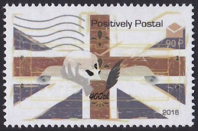 Stamp, 400th Anniversary of the Death of William Shakespeare, Cinderellas,  , Anniversaries and Jubilees, Flags, Hands, Literary People (Poets and Writers), Skeletons