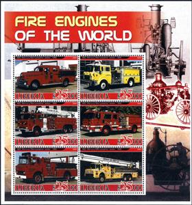 Mini Sheet, Fire Engines of the World, Cinderellas,  , Fire-brigade