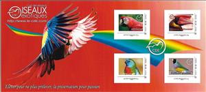 Souvenir Sheet, Exotic Birds Club CDE, Personalized and Private Mail Stamps,  , Animals (Fauna), Birds, Parrots