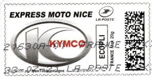 Stamp, Express Moto Nice Kymco, Personalized and Private Mail Stamps,  , Logos, The Automobile Industry
