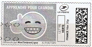 Stamp, Learn and Grow Up. Apprendre pour Grandir in black, Personalized and Private Mail Stamps,  , Cartoons