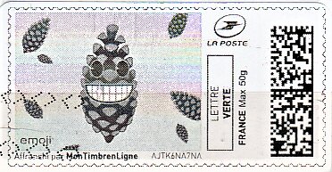 Pine Cone Emoji in black