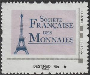 Stamp, Societe Francaise des Monnaies, Personalized and Private Mail Stamps,  , Banks, Finance, Towers