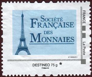 Stamp, Societe Francaise des Monnaies, Personalized and Private Mail Stamps,  , Banks, Finance, Towers