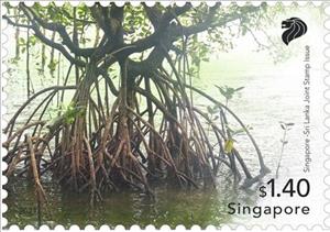 Stamp, Mangrove Swamp, Singapore, Singapore,  , Joint Issues, Trees