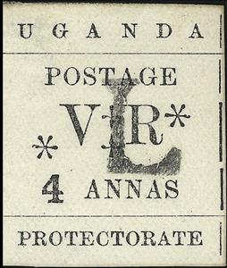 Stamp, Typeset Issue (‘L’ overprinted), Uganda,  , Letters (Alphabet)