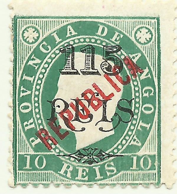 D. Luis I, local overprint "REPUBLICA"