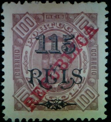 D. Carlos I, local overprint "REPUBLICA"