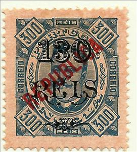 Stamp, D. Carlos I, local overprint "REPUBLICA", Angola,  