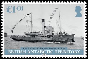 Stamp, The 'Yelcho' with Crew Arrives in Chile, British Antarctic Territory (BAT),  , Expeditions, Ships