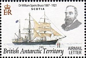 Stamp, William Speirs Bruce and ship Scotia, British Antarctic Territory (BAT),  , Explorers, Sailing Ships, Ships