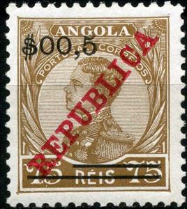 Stamp, Overprint new value, Angola,  