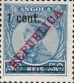 Stamp, Overprint new value, Angola,  