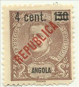 Stamp, Overprint new value, Angola,  