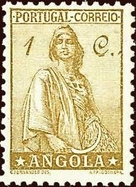 Stamp, Ceres new type, Angola,  , Mythology, Tools, Crops, Gods and goddesses