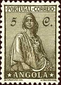 Stamp, Ceres new type, Angola,  , Mythology, Tools, Crops, Gods and goddesses