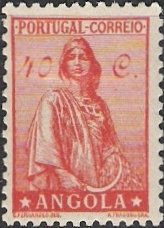 Stamp, Ceres new type, Angola,  , Mythology, Tools, Crops, Gods and goddesses