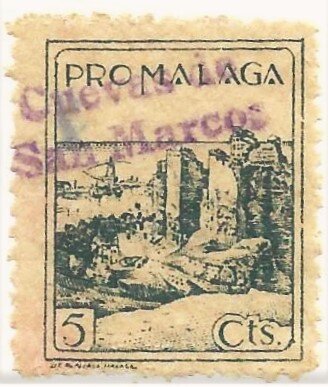 "Pro Málaga" Overprinted Cuevas de San Marcos