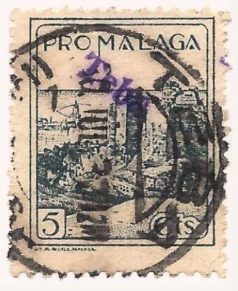"Pro Málaga" Overprinted Teba