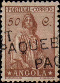 Stamp, Ceres new type, Angola,  , Mythology, Tools, Crops, Gods and goddesses