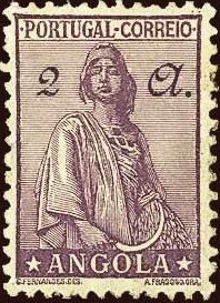 Stamp, Ceres new type, Angola,  , Mythology, Tools, Crops, Gods and goddesses