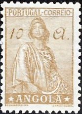 Stamp, Ceres new type, Angola,  , Mythology, Tools, Crops, Gods and goddesses