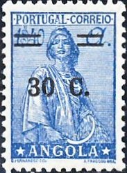 Stamp, Ceres new type, Angola,  