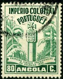 Stamp, 1st official visit General Carmona, Angola,  