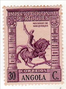 Stamp, Mousinho de Albuquerque, Angola,  , Mammals, Horses, Generals, Animals (Fauna)