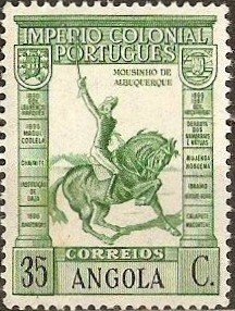 Stamp, Mousinho de Albuquerque, Angola,  , Mammals, Horses, Generals, Animals (Fauna)