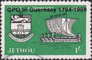 Stamp, Coats of Arms and old Sailboat - Overprint, Cinderellas,  , Coats of Arms, Sailing Ships