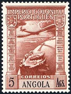 Stamp, Airplane over globe, Angola,  , Aviation, Globes, Aircrafts