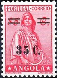 Stamp, Ceres new type, Angola,  
