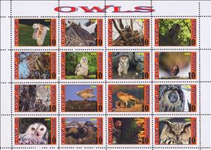Mini Sheet, Owls, Cinderellas,  , Animals (Fauna), Birds, Owls
