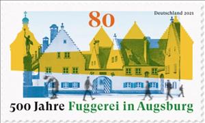 Stamp, Augsburg Fuggerei, 500th Anniversary, Germany, Federal Republic,  , Architecture, Organizations