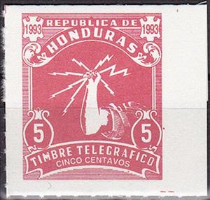 Stamp, Hand holding lightning bolts, Honduras,  , Hands, Telegraphy