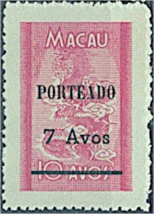 Dragon overprinted PORTEADO