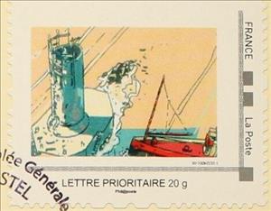 Stamp, 5th Assembly General Philapostel Tregunc. Lighthouse, Personalized and Private Mail Stamps,  , Lighthouses, Ships