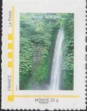 Stamp, Bali Island Waterfall, Personalized and Private Mail Stamps,  , Islands, Waterfalls