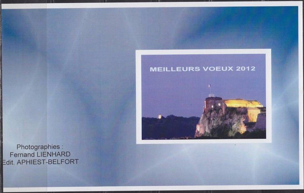 Best Wishes. Meilleurs Voeux 2019. Belfort Castle