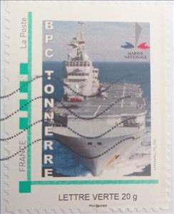 Stamp, BPC Tonnnerre, Helicopter carrier, Personalized and Private Mail Stamps,  , Ships, Warships