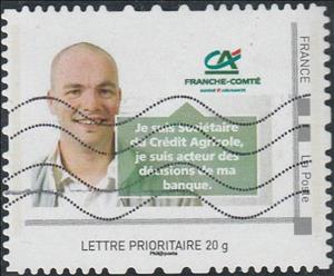 Stamp, Credit Agricole. Share Holder 2, Personalized and Private Mail Stamps,  , Banks