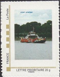 Stamp, Notre Dame de Gravenchon. Lac de Port Jerome, Personalized and Private Mail Stamps,  , Ferries, Lakes