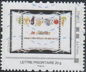 Stamp, Recipe Book. "Je cuisine" by Isabelle Arnolou, Personalized and Private Mail Stamps,  , Art of Cooking, Books