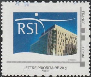 Stamp, RSI Regime Social des Independants, Personalized and Private Mail Stamps,  , Apartment Buildings, Finance, Labour Organisations, Organizations